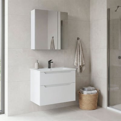 Шкафчик для ванной с раковиной и зеркалом, Messina / Мессина SO'HOME