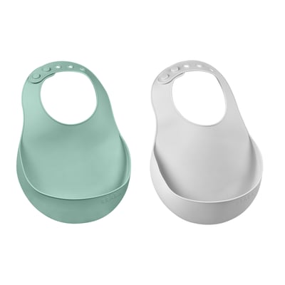 Lot de 2 bavoirs en silicone BEABA