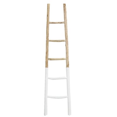 Echelle en bois naturel et blanc AUBRY GASPARD