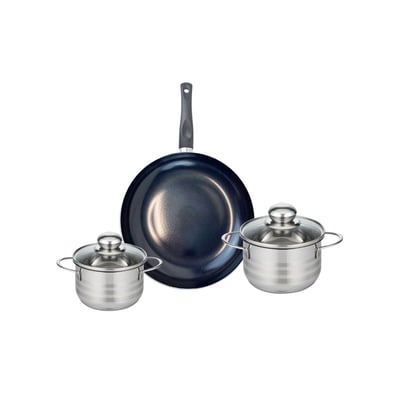 Batterie 1 poêle 28cm + 2 faitouts 14/16cm PRIMA BRILLANT ELO