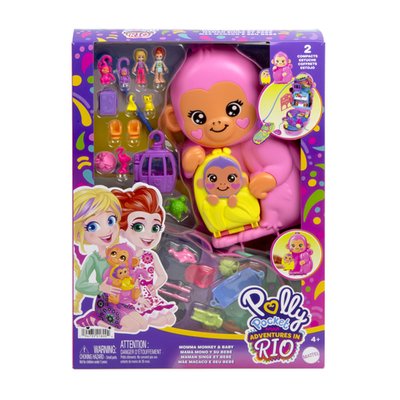 Polly Pocket Coffret Maman Singe et Son Bébé MATTEL