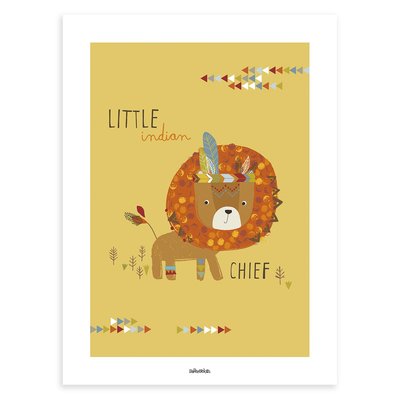 Affiche enfant lion LITTLE INDIANS LILIPINSO