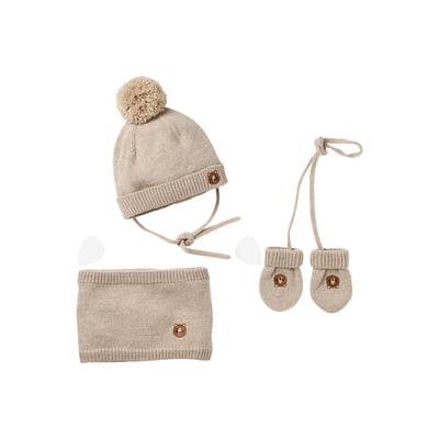 Ensemble bonnet, snood et moufles VERTBAUDET