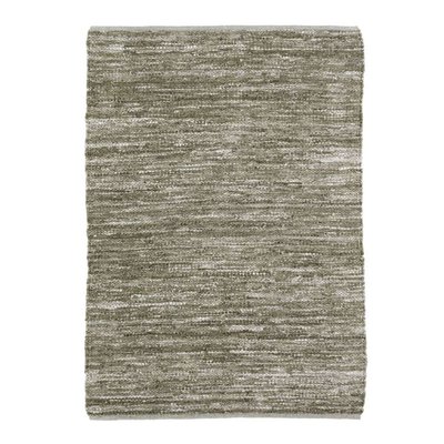 Tapis de salon en cuir tressé ocre SKIN THE DECO FACTORY