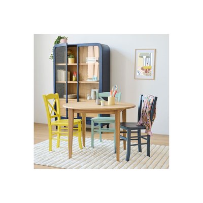 Table ronde bois D115 cm avec 1 allonge et Pieds fuseau - VICTORIA HELLIN, DEPUIS 1862