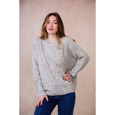 Pull col rond grosse maille SEE U SOON