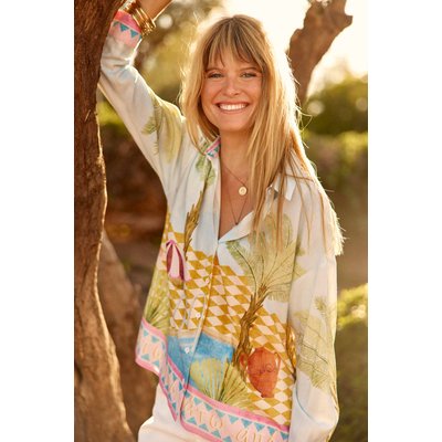 Chemisier manches longues col chemise imprimé graphique CHANIKA LA PETITE ETOILE