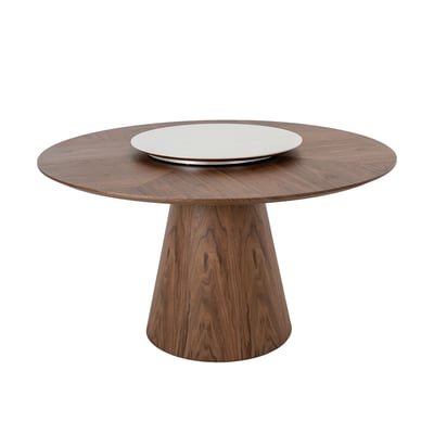 Table à manger ronde rotative noyer ANGEL CERDA