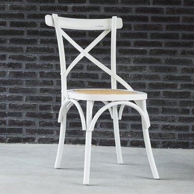 Chaise bistrot noire en acajou en rotin  LONDRES BERAH GETAH