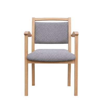 Chaise design en bois massif avec accoudoirs – Assise et dossier rembourrés EUROPE & NATURE 