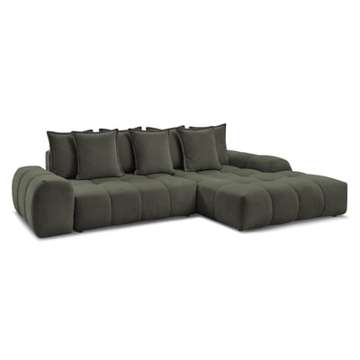 Canapé d'angle convertible 3 places en tissu chiné, EVEREST BOBOCHIC