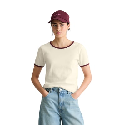 T-shirt structuré slim en pur coton bio MARC O’POLO DENIM