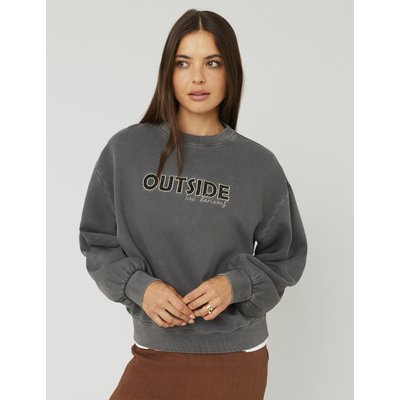 Sweat col rond broderie léopard BZB
