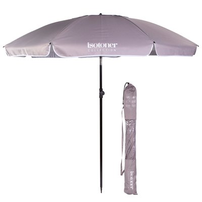 Parasol de plage turquoise/blanc ISOTONER