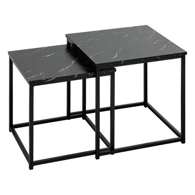Duo de tables d'appoint effet marbre ATMOSPHERA
