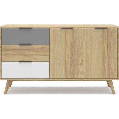 Buffet 2 portes 3 tiroirs en pin massif - EDDY HOMIFAB