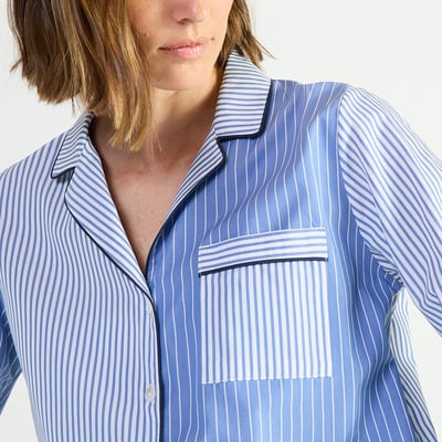 Pyjama col tailleur en popeline de coton ESSENTIEL FANTAISIE LAURENCE TAVERNIER