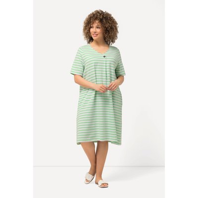 Robe trapèze longueur midi à rayures. ULLA POPKEN