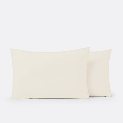 Scenario Plain 100% Organic Cotton Percale 200 Thread Count Pillowcase LA REDOUTE INTERIEURS