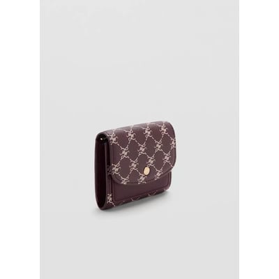 Portefeuille moyen à rabat imprimé logo MANGO