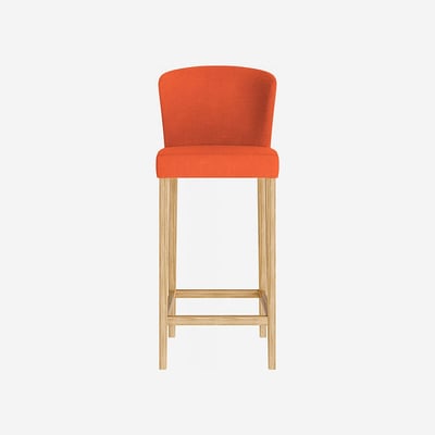 Lot de 2 chaises hautes de bar en tissu VALENTINA HABITAT