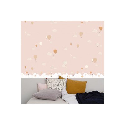 Papier peint intissé Montgolfière rose MIMI'LOU