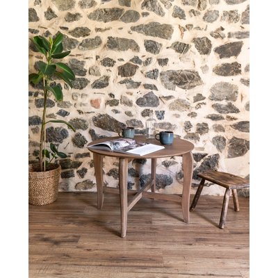 Table basse cirée en bois massif Donna N°995 - Bon état DEBONGOUT