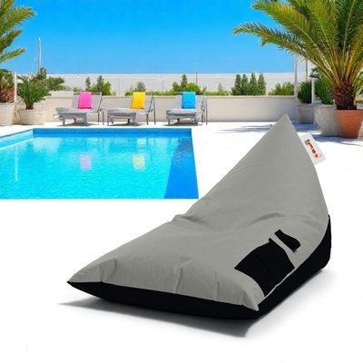 Pouf berlingot extérieur gris et noir ARTA PIER IMPORT