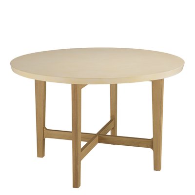 Table à manger ronde 120 cm plateau béton beige BRASILIA PIER IMPORT