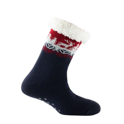 Chausson chaussette cocooning en acrylique motif hiver KINDY