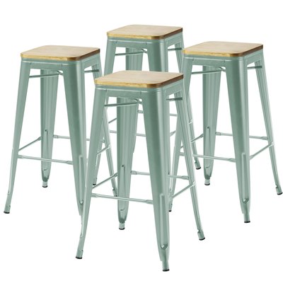 Lot de 4 tabourets de bar, INDUS OVIALA