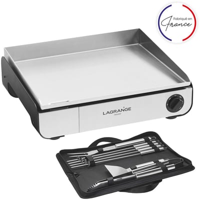 Plancha électrique Pro 50M noir à poser, 50x40 cm + kit d'accessoires LAGRANGE