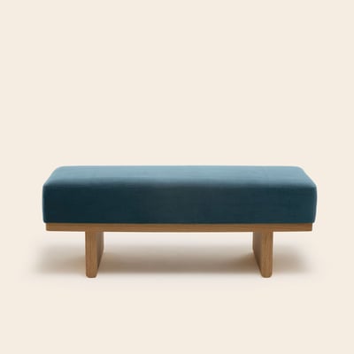 Banc en Bois et tissu naturel ANCA MADURA