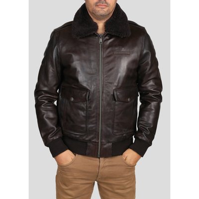 BLOUSON Col revers Zippé EN CUIR PATTON ARGUS REDSKINS