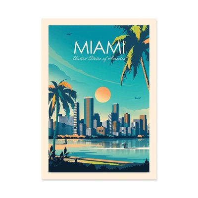 Affiche d’art 30 x 40 cm - Miami - Studio Inception WALL EDITIONS