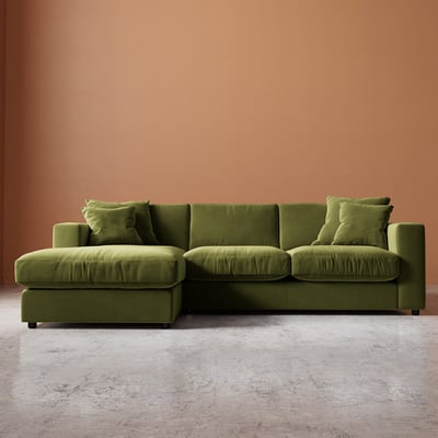Althaea Easy Velvet Corner Chaise Sofa SWOON