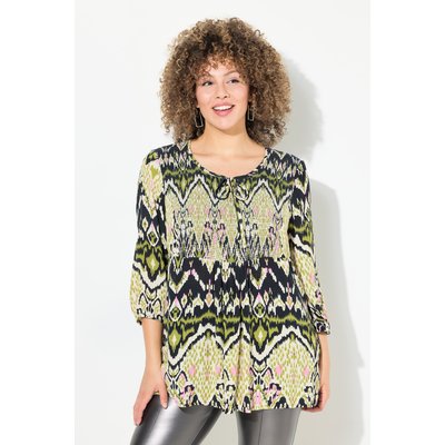 Chemise smockée en crêpe, ligne A ULLA POPKEN
