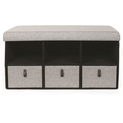 Banc d'entrée pliable rangements Scandi - L. 76 x H. 39 cm THE HOME DECO FACTORY
