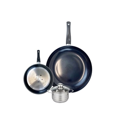 Batterie 2 poêles 20/32cm + 1 faitout 12cm PRIMA BRILLANT ELO