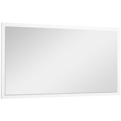 Miroir mural rectangulaire 70L x 40H cm - installation horizontale ou verticale - verre 5 mm - cadre blanc HOMCOM