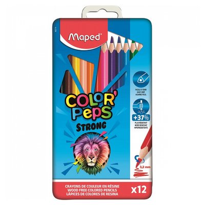 12 crayons de couleur maped color'peps boîte métal MAPED