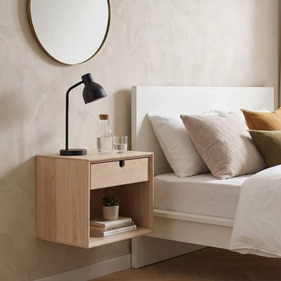 Chevet suspendu cube en bois avec une niche et un tiroir - CENTIOR HELLIN, DEPUIS 1862