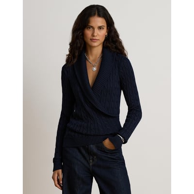 Pull croisé col V, torsadé  LAUREN RALPH LAUREN
