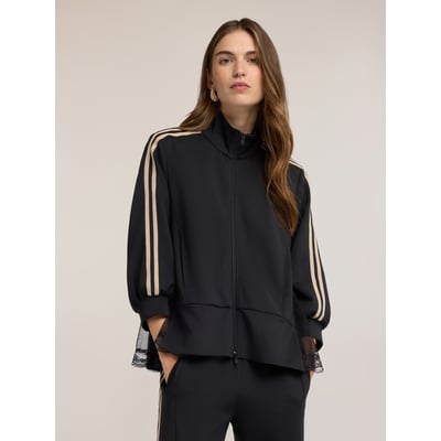 Sweat oversize avec zip et insert en dentelle MOTIVI