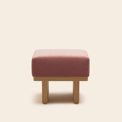 Tabouret en Bois et velours lumineux  ANCA MADURA