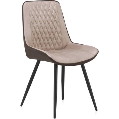 x2 Chaises bicolore confort velours microfibre pieds métal RECOLLECTION