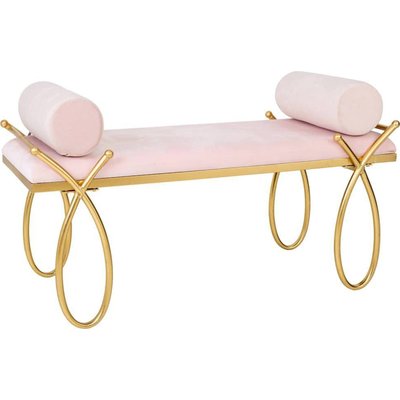 Banc bas en velours  et métal doré assise confortable RECOLLECTION