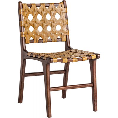 Chaise en teck et cuir (lot de 2), Vacio RECOLLECTION