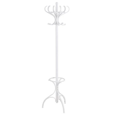 Portemanteau perroquet en bois de peuplier blanc 48x48x182cm WADIGA