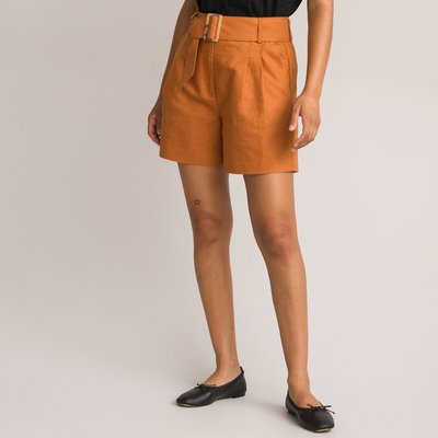 Short con pinzas. de lino mezclado LA REDOUTE COLLECTIONS